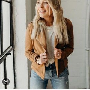 Carly Jean Los Angeles Tan Utility Jacket